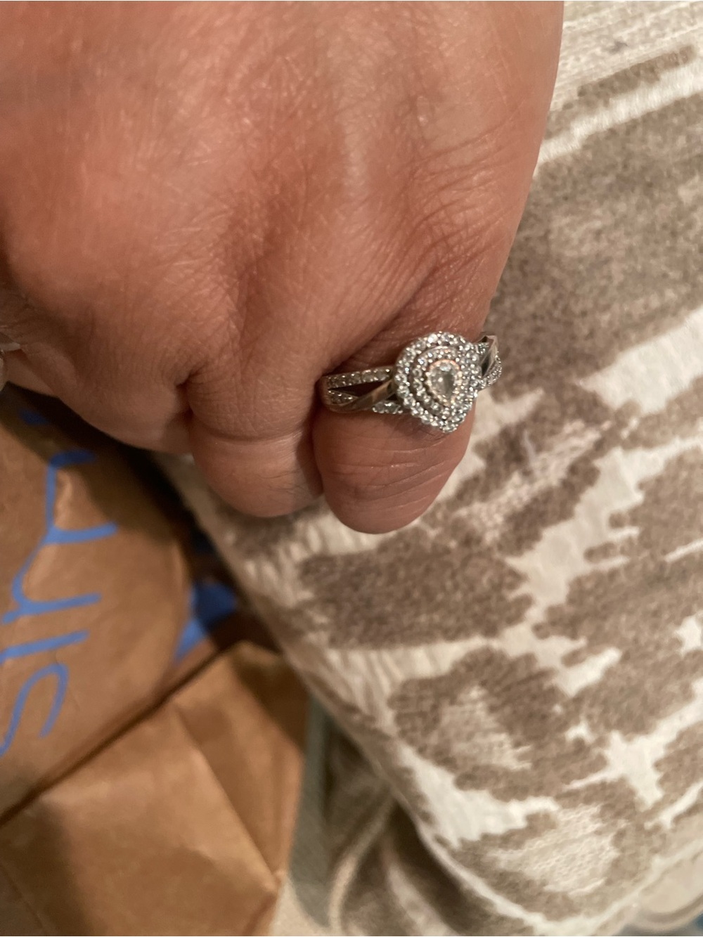 Halo Teardrop Ring